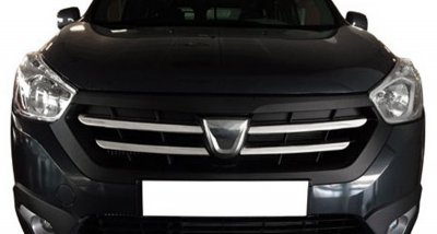 Detaljer för grillen tillverkade i rostfritt stål till Dacia Dokker 2012-