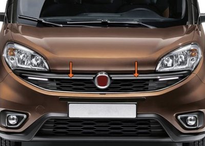 Övre Grill i Rostfritt stål till Fiat Dobló från 2015-