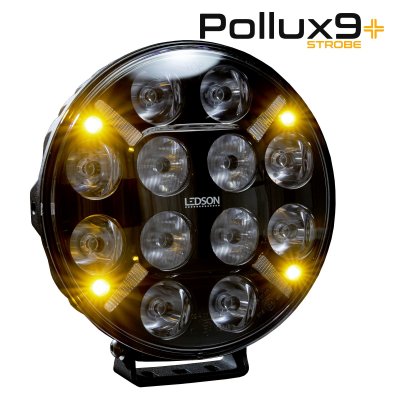 Pollux9+ Strobe | LED Extraljus med inbyggd blixtljus | 218 mm (9") - 120W