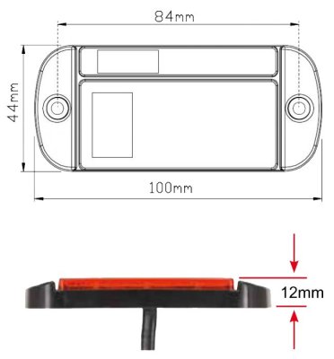Positionsljuslykta 12-24 V 3xLED 100x44x12 mm
