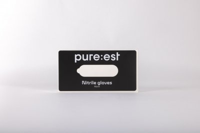 Pureest Extra långa nitrilhandskar - Svart - 25 pack