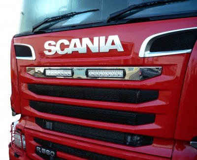 Ram i Rostfritt stål till Scania R-serie för montering av Lazer LED-Ramper