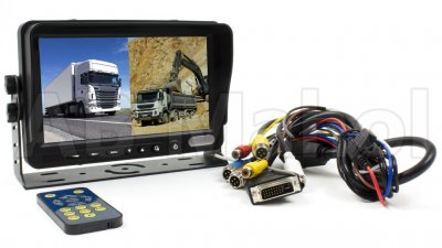 Splitsystem 7" monitor inkl. 1 standardkamera & 1 sidokamera