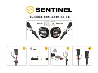 Lazer Sentinel 7 Elite-extraljus i svart utförande med positionsljus