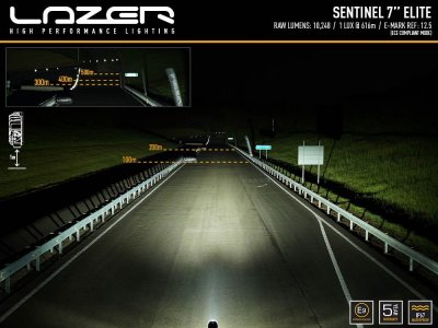 Lazer Sentinel 7 Elite-extraljus i svart utförande med positionsljus