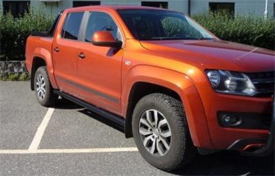 Sidorör i Rostfritt stål med mattsvart pulverlack till VW Amarok från 2011-