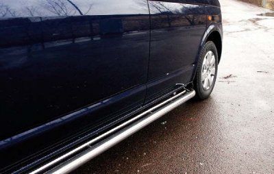 Sidorör Dubbel i Rostfritt stål (60/25 mm) till VW Transporter T5 L2 2003- & 2010-2015