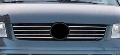 Övre grill i smal modell i rostfritt stål till VW Transporter T5 2003-2009