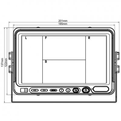 Splitsystem 7" monitor inkl. 1 standardkamera & 1 sidokamera