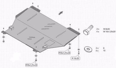 Sprängskiss för hasplåt Citroën Nemo 2007-2014