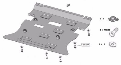 Sprängskiss för hasplåt Mercedes GLE 2015-2018