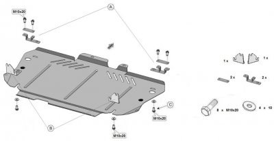Sprängskiss hasplåt Ford Kuga 2013-2019