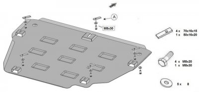 Sprängskiss för hasplåt Land Rover Discovery Sport 2014-