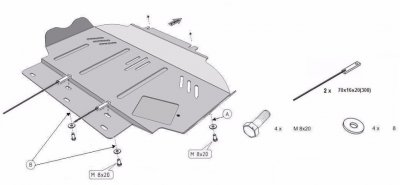 Sprängskiss hasplåt till Nissan Navara/D40 2006-2014