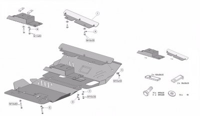 Sprängskiss för hasplåt Toyota Land Cruiser 150 2010-