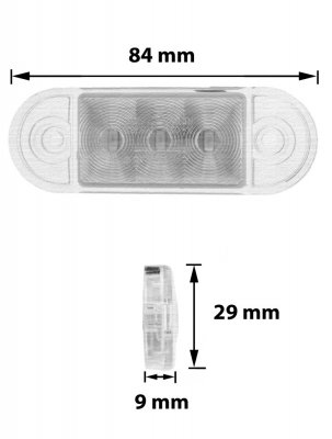 Supertunt positionsljus med 3xLED 12V/24V E-märkt