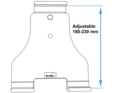 Justerbar surfplattehållare för fast installation – Passar 180-230 mm