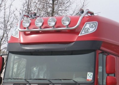 Takbåge "Superspace" i Rostfritt Stål för 4 st extraljus (nedsänkt 60 mm) - DAF XF105