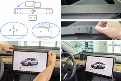 Montering mobilhållare Tesla Model 3 från 2017-2024