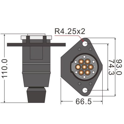 Trailerkontakt för backkamerasystem, används oftast mellan bil och släp.