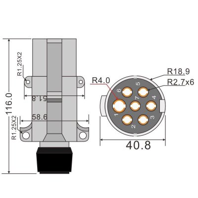 Trailerkontakt för backkamerasystem, används oftast mellan bil och släp.
