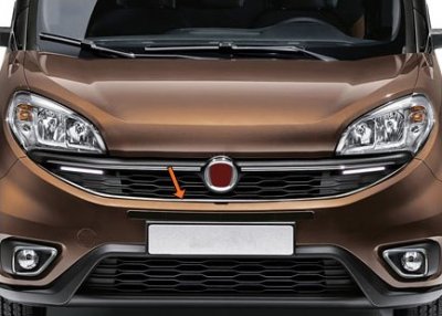 U-formad Grill i Rostfritt stål till Fiat Dobló från 2015-