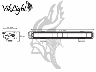 Viklight Ymer LED-ramp 515 mm (20") - 90W