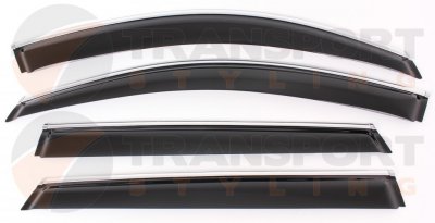 Vindavvisare i mörktonad plast och kromlist till Kia Sorento 2015-2020