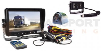 Backkamerasystem 7" monitor inkl. 1 standardkamera & 1 sidokamera