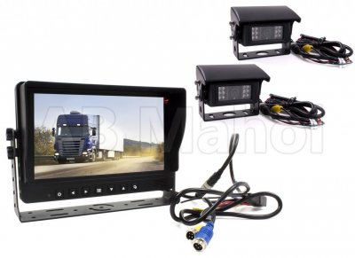 Backkamerasystem 9" monitor inkl. 2 visirkameror