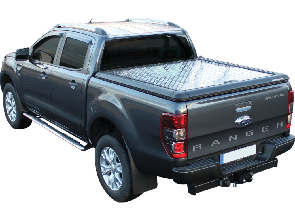 Flaklock UpStone till Ford Ranger 2012-2022 (Silverfärgad durkaluminium, Double Cab, Utan flakbåge, min bil saknar båge)